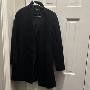 DKNY Cashmere Double Mandarin Collar Coat